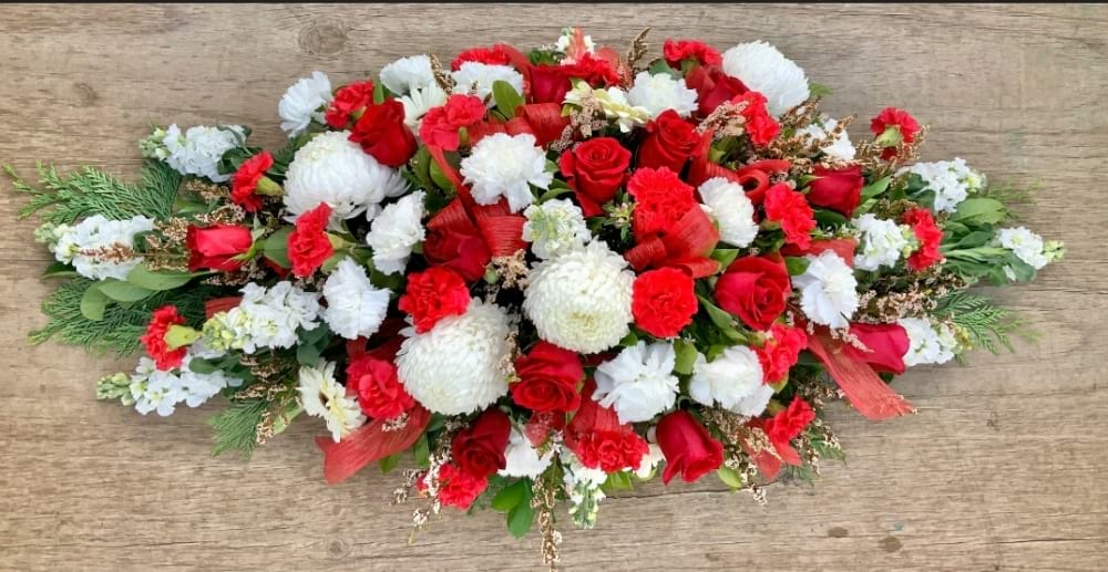 Red and White Casket 